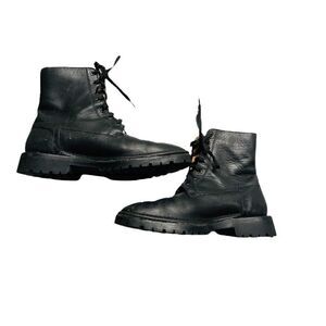 Rare Vintage Bally Black Leather Lace Up Combat Boots Size 7